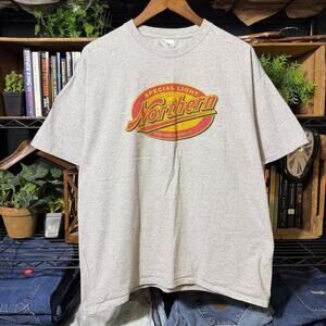 Vintage Y2K Northern Light Beer Tee Gray Red Double Sided Alcohol Shirt Mens XL